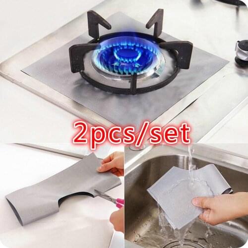 2pc/set Non-Stick Gas Range Protectors Stove Burner Cover Protection Pad Kichen Accessories