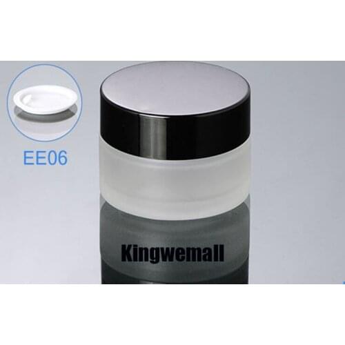 300pcs/lot glass 20ml Small Cosmetic Bottle mini 20g Empty Frosted cream jar Sample Packaging Jars with black lids