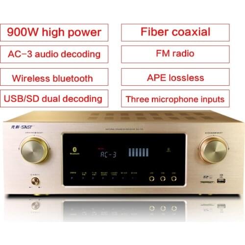 900W Household 5.1 High Power Amplifier Su-115 AC-3 HiFi Bluetooth APE Lossless Decoding Fiber Coaxial FM Subwoofer Amplifier