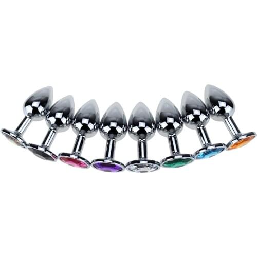 3 Size Silicone Jeweled Anal Butt Plugs Anal Trainer Toys Sex Love Games Stainless Personal Massager for Women Men Couples Lover