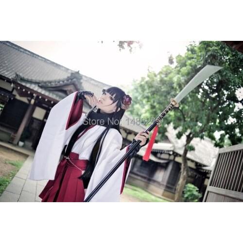 Anime Inu x Boku Secret Service Shirakiin Ririchiyo Cosplay Witch Costume+ Geta+Stockings Halloween Costumes for Women