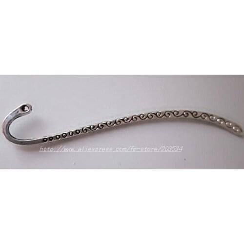 Free Shipping 100pcs Tibetan Silver Bookmark with Loop 86x13mm
