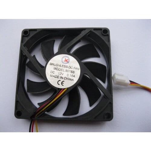 24 Pcs Brushless DC Cooling Fan 9 Blade 8015S 12V 80x80x15mm 3 wire