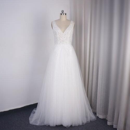 Shinny Sparkle A Line Wedding Dress with Sequins Lace up Corset Bridal Gown 2020 Popular