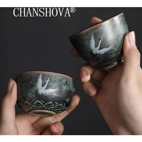 CHANSHOVA 70/100ml Traditional chinese style Ceramic tea cup Kiln change China porcelain mug H571