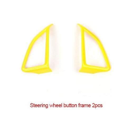 For Chevrolet Camaro Bumblebee 2017-2020 chrome yellow color Steering wheel button frame 2pcs