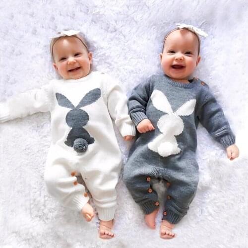 Baby Boys Rompers Winter Newborn Girls Christmas Jumpsuits Long Sleeves Infant Bebe Overalls Knitted Toddler One Piece Wear DS29