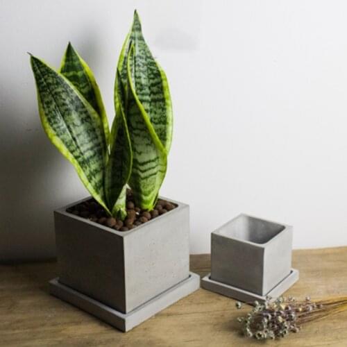 Square concrete flowerpot planter silicone mold handmade clay craft home decoration potting concrete plant cement vase molds