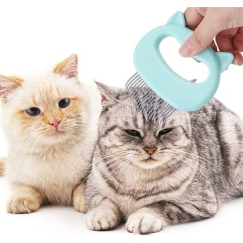 Pet Massage Brush Shell Shaped Handle Cat Grooming Hair Remover Needle Comb Animal Cleaning Pet Grooming Supplies