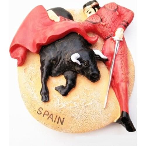 World Tourism Memorial Fridge Magnet Spanish Bullfight Resin Magnet 3D Refrigerator Magnets Sticker Travel Souvenir Decoration