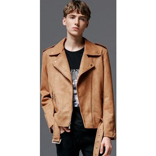 Personality Army Green Zip Biker Jacket Male Cool Locomotive Jackets New Short Top Suede Coat Mens Size 3XL