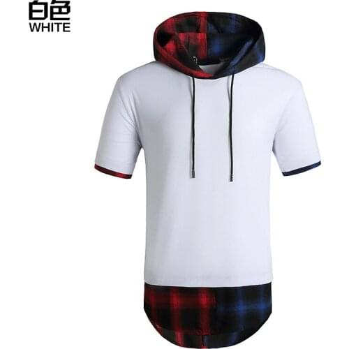 2021 Summer New European Mens Casual Short Sleeve T-shirt Plaid Hip Hop T-shirt