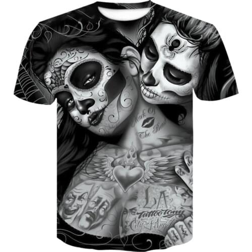 Masked 3D Printed T shirt Men Skull Tshirt 2021 Summer skull off white Tops Casual Fashion Short Sleeve Beauty Masked tshirt