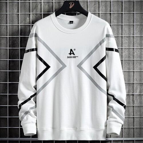 2021 Brand New Black White Oversized Hoodie Men Streetwear Fashion Striped Pullover Cotton Sweatshirts Plus Size 6XL 7XL 8XL