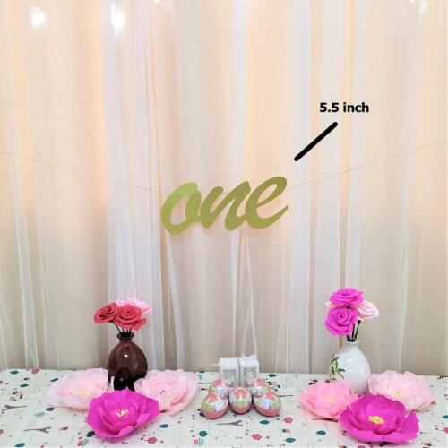 One Banner Glittered Paper Party Hanging Decorations Garland Happy B-day Decor First Year Birthday Backdrop Custom Order