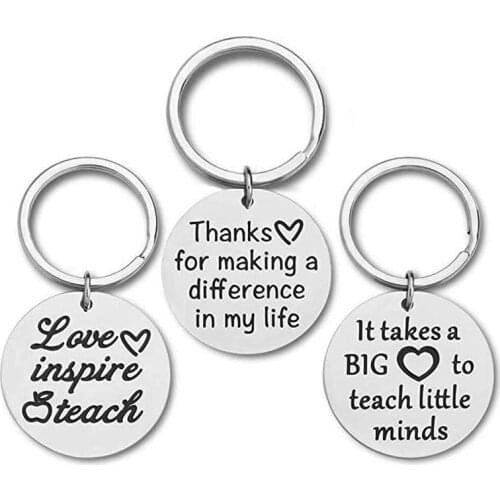 Oein Creativity Keychain Heart Stainless Steel Key Chain Holiday Gift Handwork Gift for Teacher Keyring Mirror Polishing Llavero