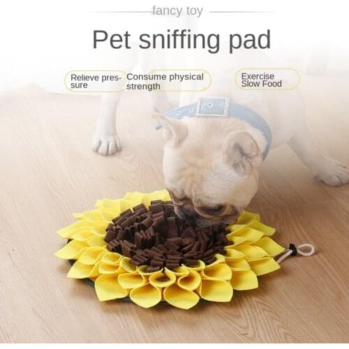 Pet Dog Snuffle Mat Nose Smell Training Sniffing Pad Slow Feeding Bowl Food Dispenser Relieve Stress Sunflower Puzzle