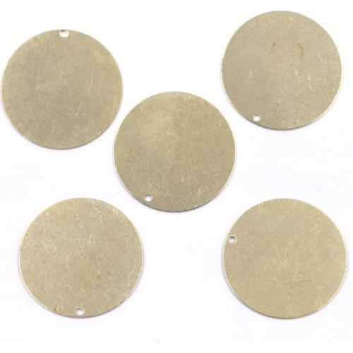 10Pcs Pendants Stamping Blanks Tags Engravable Copper Brass Metal Round Jewelry Making DIY Findings Charms 28mm(1-1/8")
