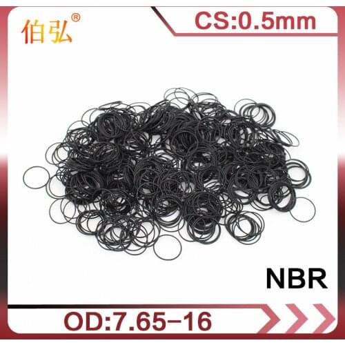 30PCS/lot Rubber Black NBR CS 0.5mm thickness OD7.65/8/9/10/11/12/13/14.5/16mm watch ORing Gasket waterproof Nitrile rubber ring