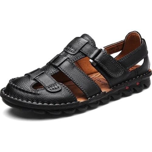 Genuine Leather Outdoor Largr Size Sandals Men Shoes Casual Summer Comfortable Sandal Male Hiking Chaussure Trend Sandals Men