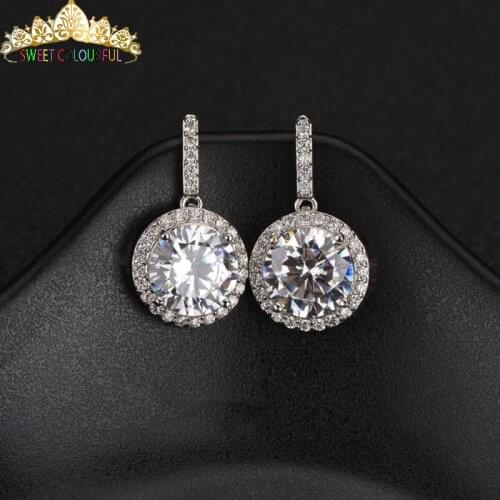 18K Gold 2PCS 1CT 6.5MM D Color Moissanite Earrings For Women M-0.3