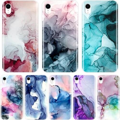 Phone Case Silicone For iPhone 6 S 6S 7 8 X XR XS Max Marble Art Aesthetic Red Soft Back Cover For Apple iPhone 8 7 6S 6 S Plus