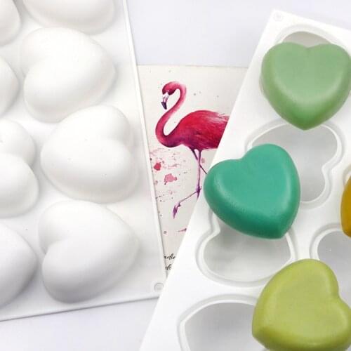 Foldable Silicone Cake Moulds 8/15Pcs Mini Love Heart Fondant Dessert Mousse Cake Molds Reusable Baking Tools