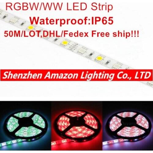 LED Strip 5050 RGBW DC12V Flexible LED Light RGB+White / Warm White 60 LEDs/m 50m/lot by DHL Free ship