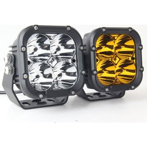4.6" Inch 40W 24V 12V Square Amber/Yellow Color Led Lampu Kabut Buat Mobil Accessories Lights Car LampFor Offroad Trucks