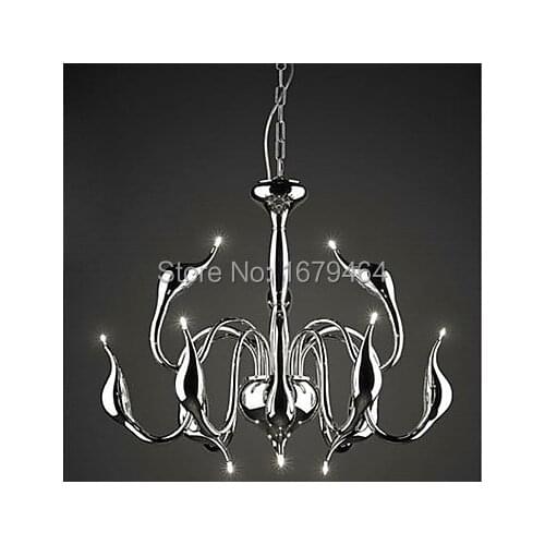 LED G4 120W Swan Design Chandelier 12 Light, Creative Golden Metal Electroplating 110-240v Free Shipping