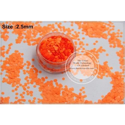 TCF506 Neon Orange Red Colors 2.5mm size solvent resistant glitter for nail Art nail Polish or other DIY decoration