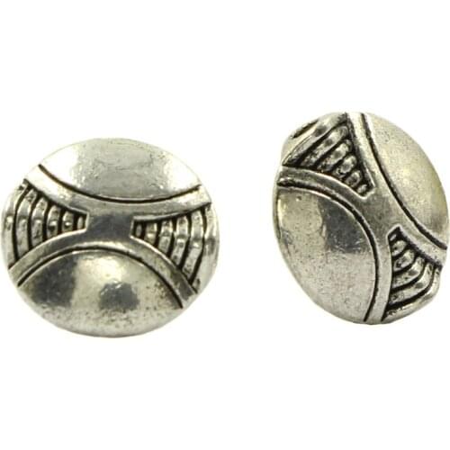 Tibetan Silver Metal Stripe Round Loose Spacer Beads For Making DIY Jewelry Findings Accessories 20pcs