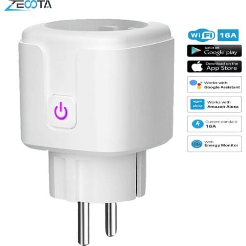 WiFi Smart Plug Socket EU Power Monitor Timing Function Tuya SmartLife APP Remote Control Works With Alexa Google Home Assistant