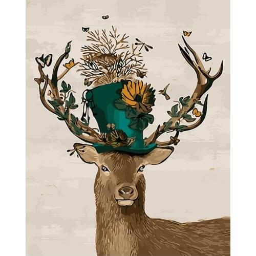 Needlework DIY DMC cross stitch painting 14CT unprinted elk embroidery Counted Cross-Stitch cotton thread Christmas 105