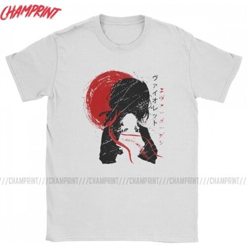 Funny Violet Evergarden Vintage T-Shirts Men Crewneck 100% Cotton T Shirt Anime Short Sleeve Tee Shirt Plus Size Clothing