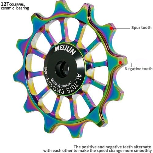 2pcs 12T MTB Bicycle Rear Derailleur Wheel Ceramic Bearing Road Bike Guide Roller Positive Negative Gear Cycling Accessories