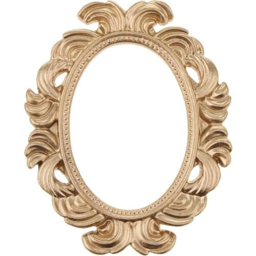 Vintage Style Gold Picture Frame Cutouts Party Photo Booth Props Novelty Baroque Oval Resin Table Wall Door Frame Wedding