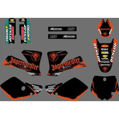 0522 NEW STYLE (Black & Orange)TEAM GRAPHICS & BACKGROUNDS DECALS STICKERS Kits for SX65 2002 2003 2004 2005 2006 2007 2008