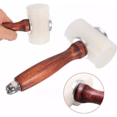 1pcs DIY Leather Cutting Hammer Leatherwork Strengthen PE Wooden Craft Stamping Tool Hand tools