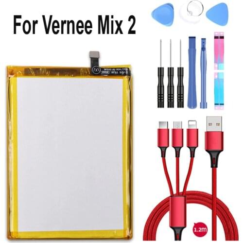 100% new 3.8V Li-ion Battery Replacement for Vernee Mix 2 Mix2 Smartphone +USB cable+toolkit