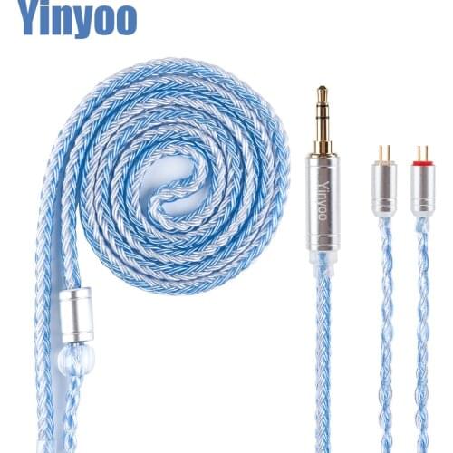 AK Yinyoo 16 Core Silver Plated Cable 2.5/3.5/4.4mm Balanced Earphone Upgrade Cable With MMCX/2Pin for ZS10 PRO AS16 ZSX C12