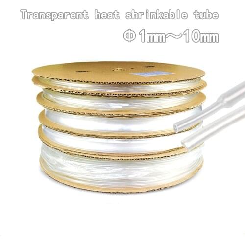 2: 1 Times 5M Shrink Sleeve Transparent Heat Shrink Tube Wire Electronic DIY Kit Insulation Shrink Tubing Heat Shrink
