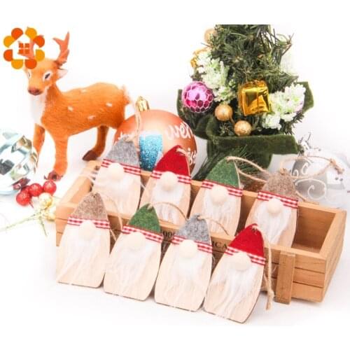 4PCS DIY 4 Types Santa Claus Pendant Ornaments Christmas Wooden For Xmas Tree Christmas Decoration Party Supplies Wood Crafts