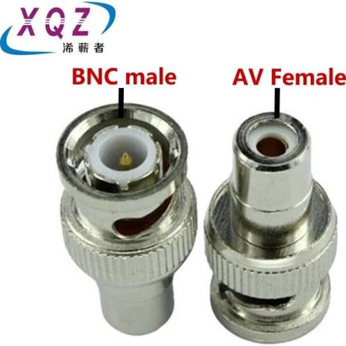 5pcs BNC Male to AV RCA Female Coaxial Cable AV Connector BNC Q9 AV male to BNC female connector metal AV to BNC adapter