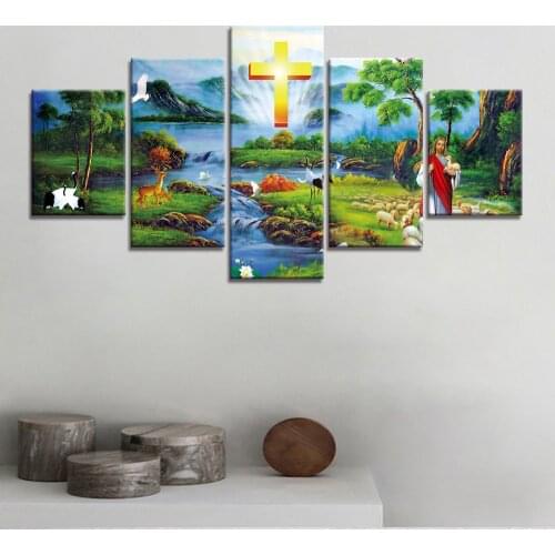 Wall Posters And Prints 5 Piece Jesus Christ Wall Art Canvas Paintings Art Wall Picture Home Décor
