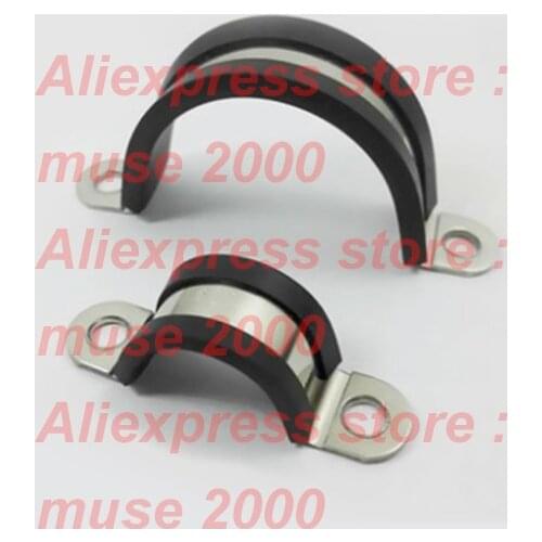 6-60mm 304 steel clip saddle clamp with EPDM rubber damper U shape clamp tube wire clip Hydraulic pipe horse Car air conditioner