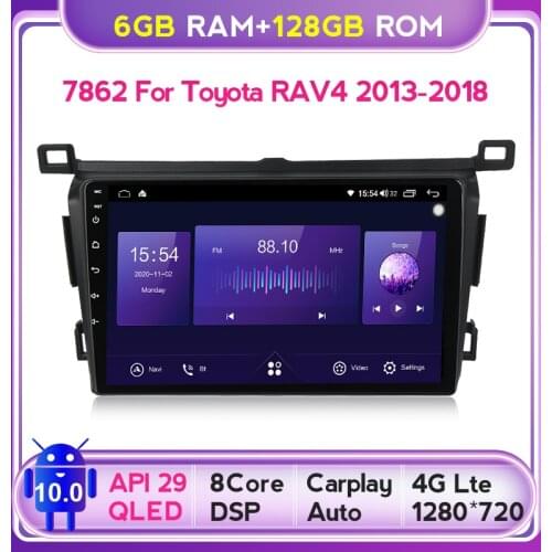 Android 10 6G+128G QLED for Toyota RAV4 Rav 4 2013 2014 2015 2016 2017 2018 Car Radio Audio Multimedia system with SWC WIFI GPS