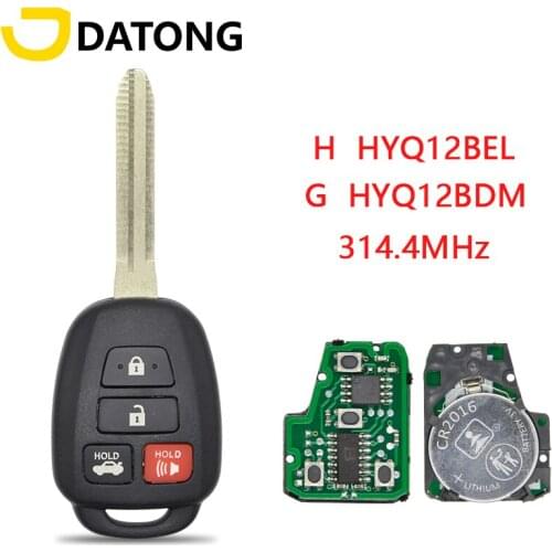 Datong World Car Remote Key For Toyota Camry 2012-2016 Corolla 2014-2017 HYQ12BEL HYQ12BDM G H Chip 314.4Mhz Replace Samrt Key