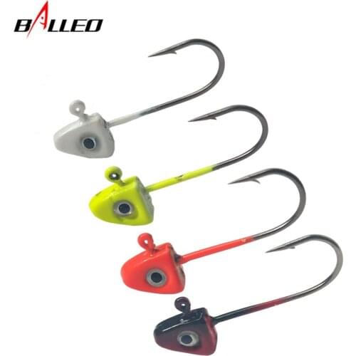 Balleo 8Pcs/lot 1.6g Lead Head Hook Lure Hook Jig Head Fishing Tackle Fish Head Hooks Fishing Accessories