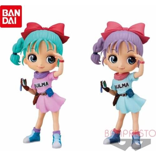 BANDAI Anime Dragon Ball Qposket Bulma Juvenile Version Q Doll Model Action Figure Collection Kids Christmas Gift Toys